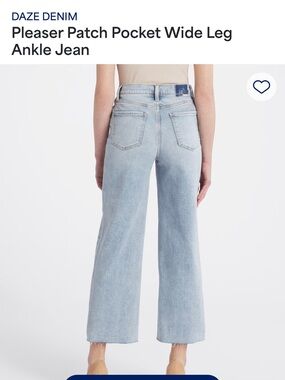 Daze Denim High-Rise Wide Leg Ankle Jeans - Light Blue